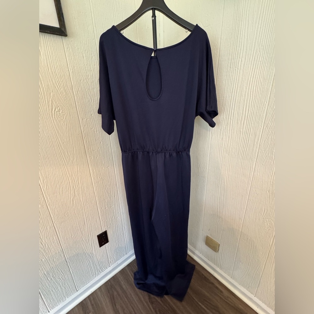 Classic Women's Navy Short Sleeve Jumpsuit 2x - Picture 3 of 4